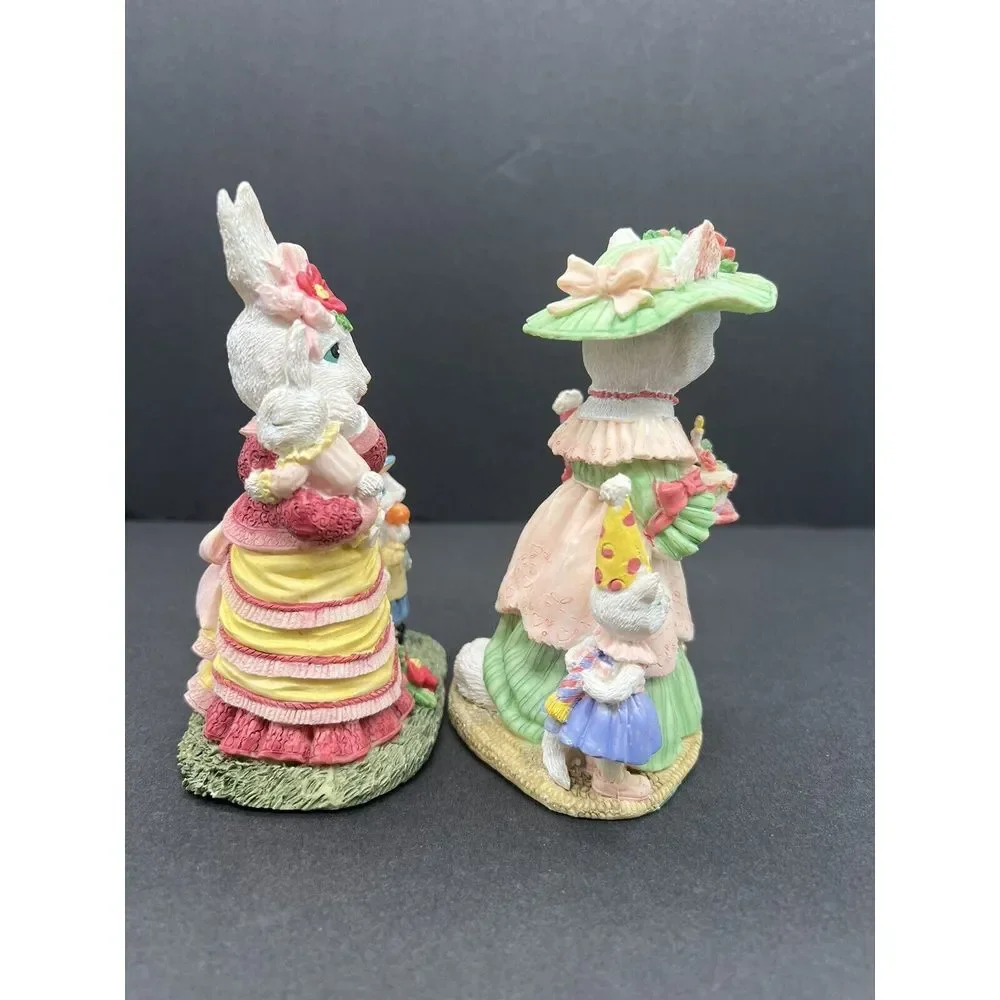 Mama Violet, Pauline Purringly W/Faith & Hope VA41 1994 Resin 108 Bunny Statues‎